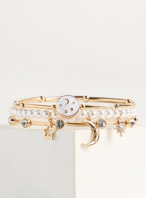 Celestial Pearl Stretch Bracelet Set