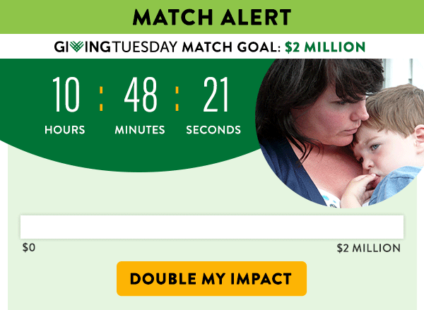 Triple-Match Alert. Giving Tuesday Match Goal: $2 Million. Triple My Gift.