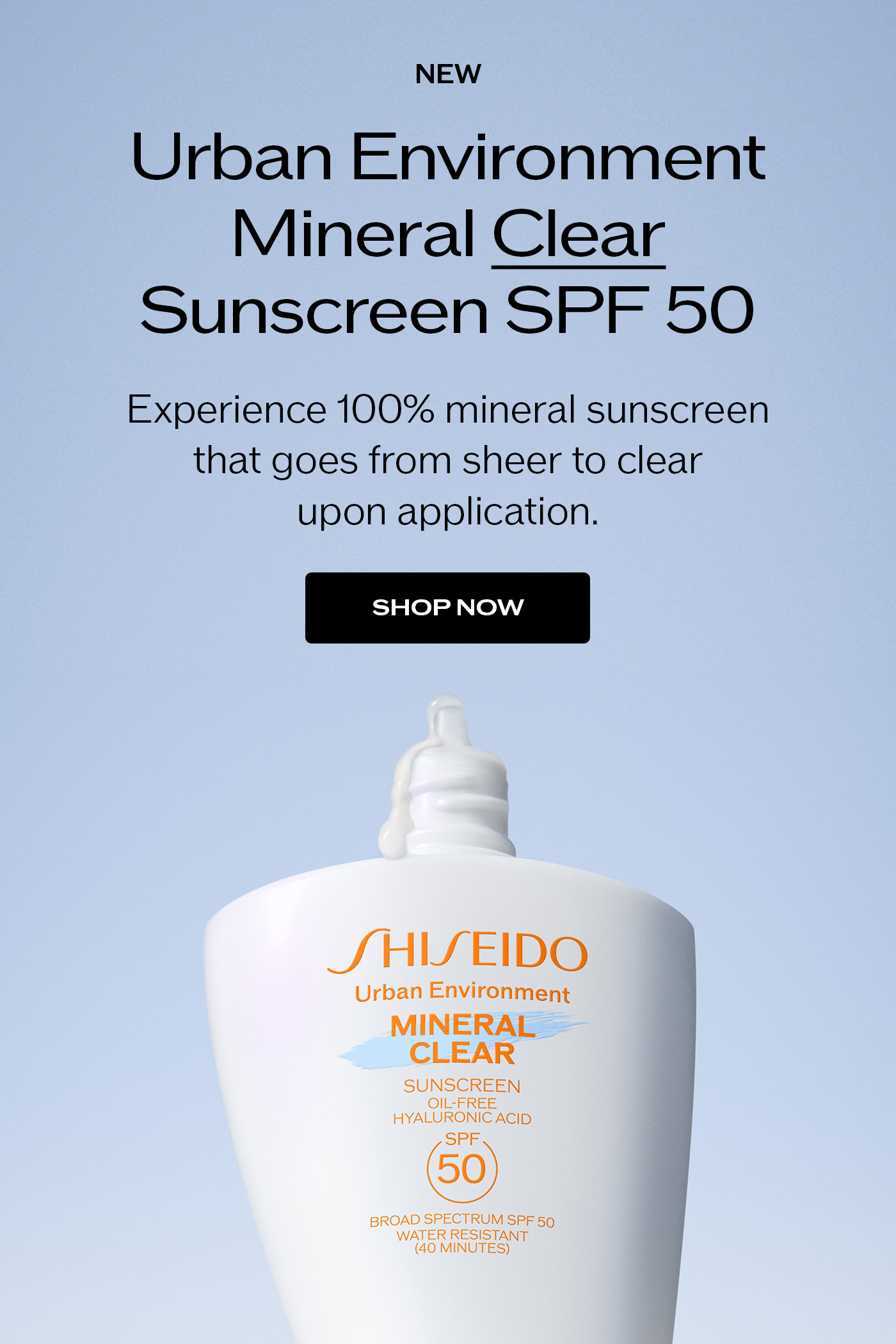 NEW Urban Environment Mineral Clear Sunscreen SPF 50