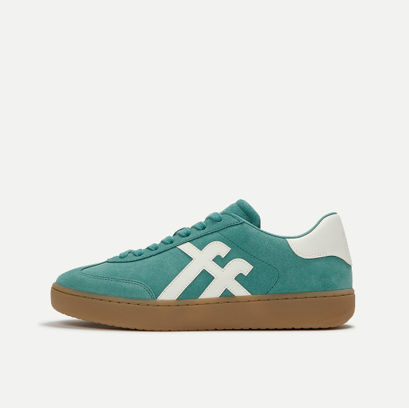 Teal/White THE DASH T-Toe Suede Trainers