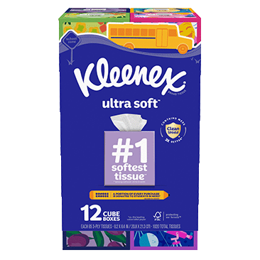 Kleenex Ultra Soft Facial Tissue, 3-Ply, 85-Count, 12-Pack