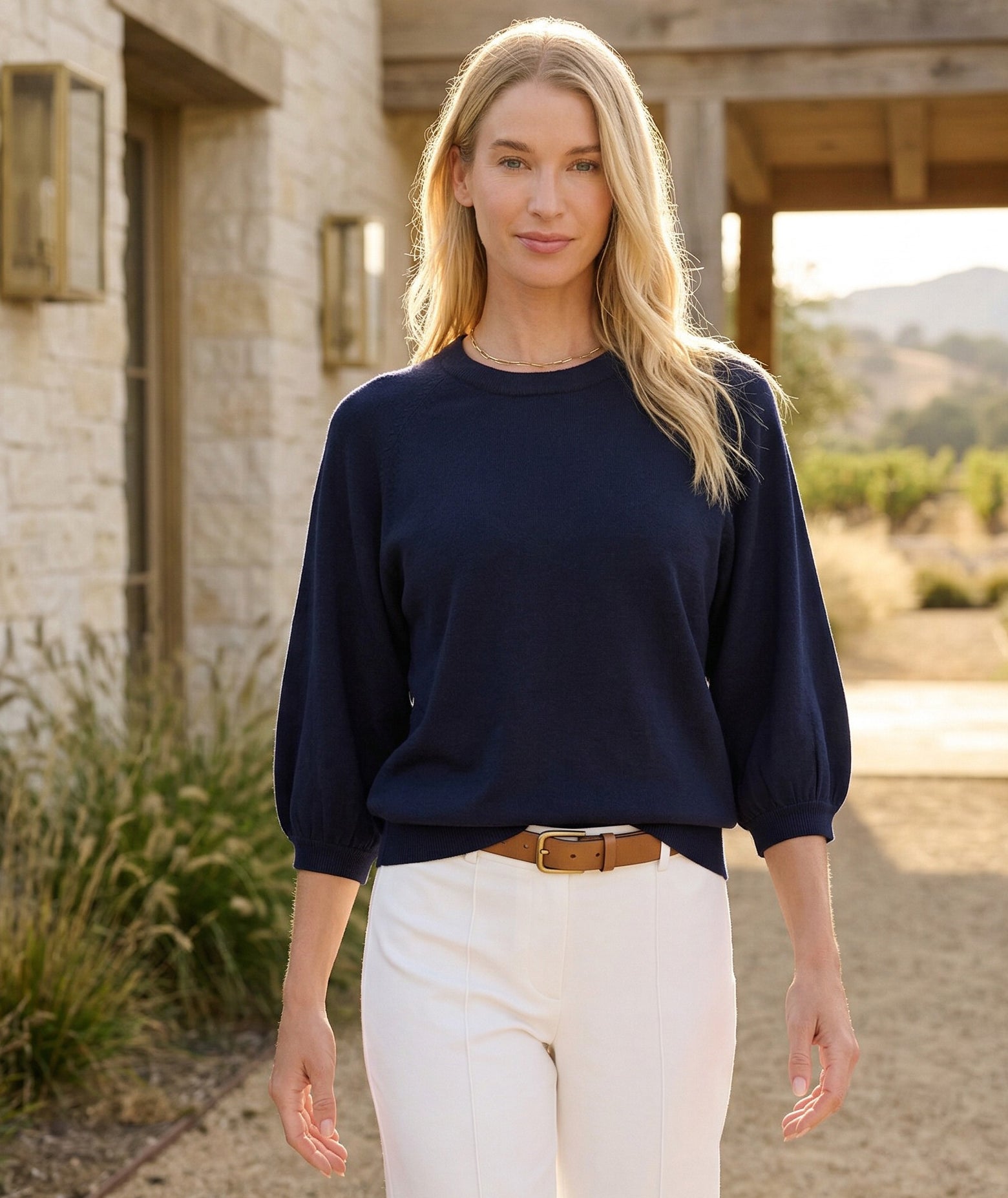 Image of 3/4 Puff Sleeve Raglan Sweater