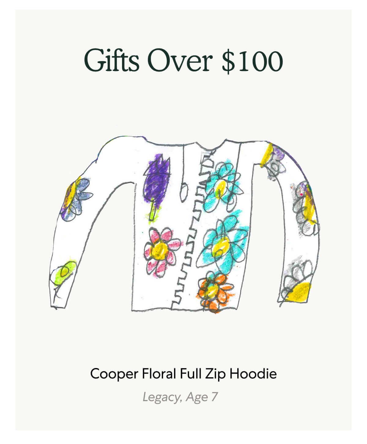 Gifts Over $100. Cooper Floral Full Zip Hoodie