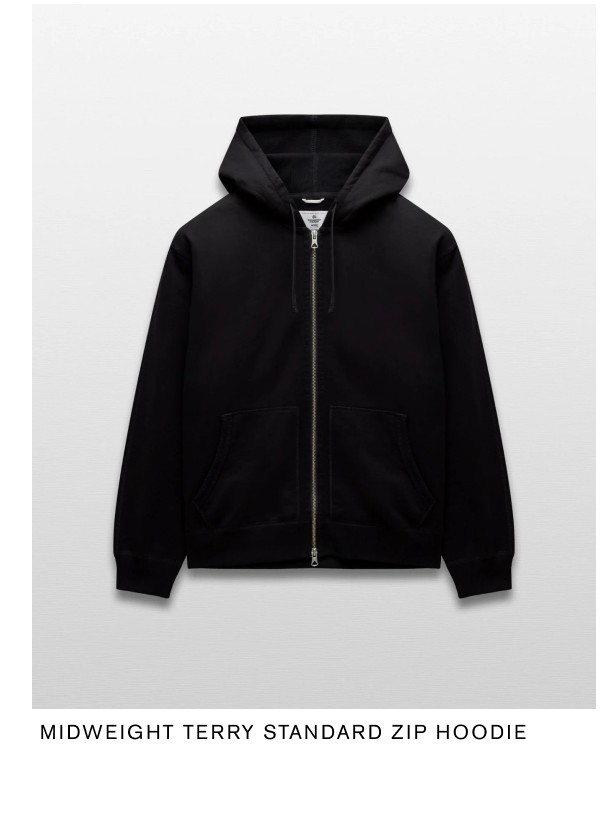 Midweight Terry Standard Zip Hoodie