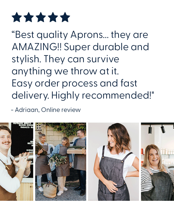 5-star - Best quality aprons! - Adriaan, Online Review