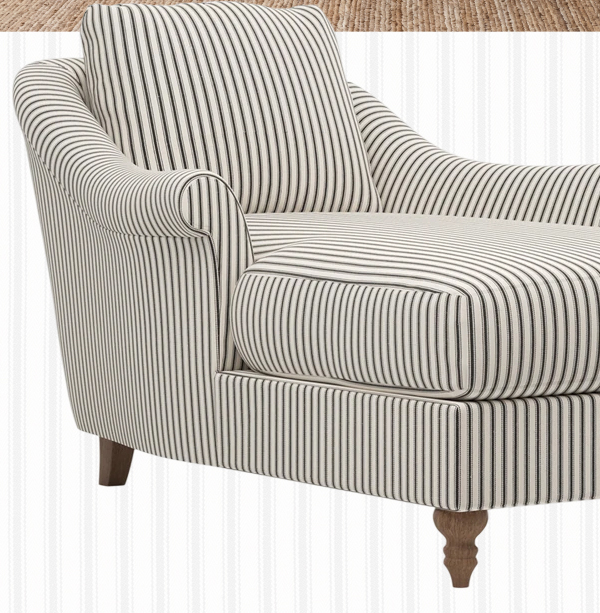 Shop Amelie Peppercorn Stripe Chaise