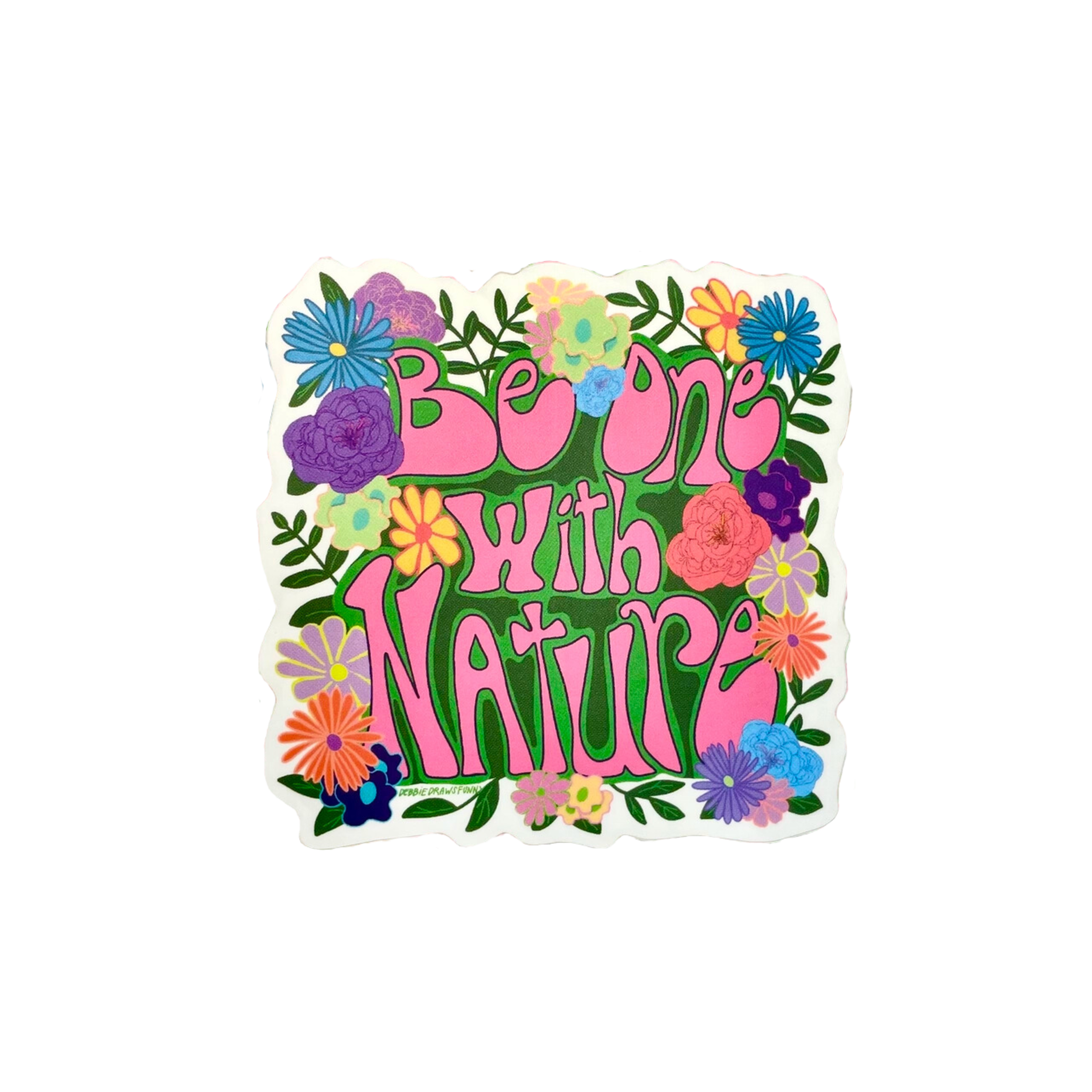 Image of Be One with Nature Sticker Flower Power Sticker