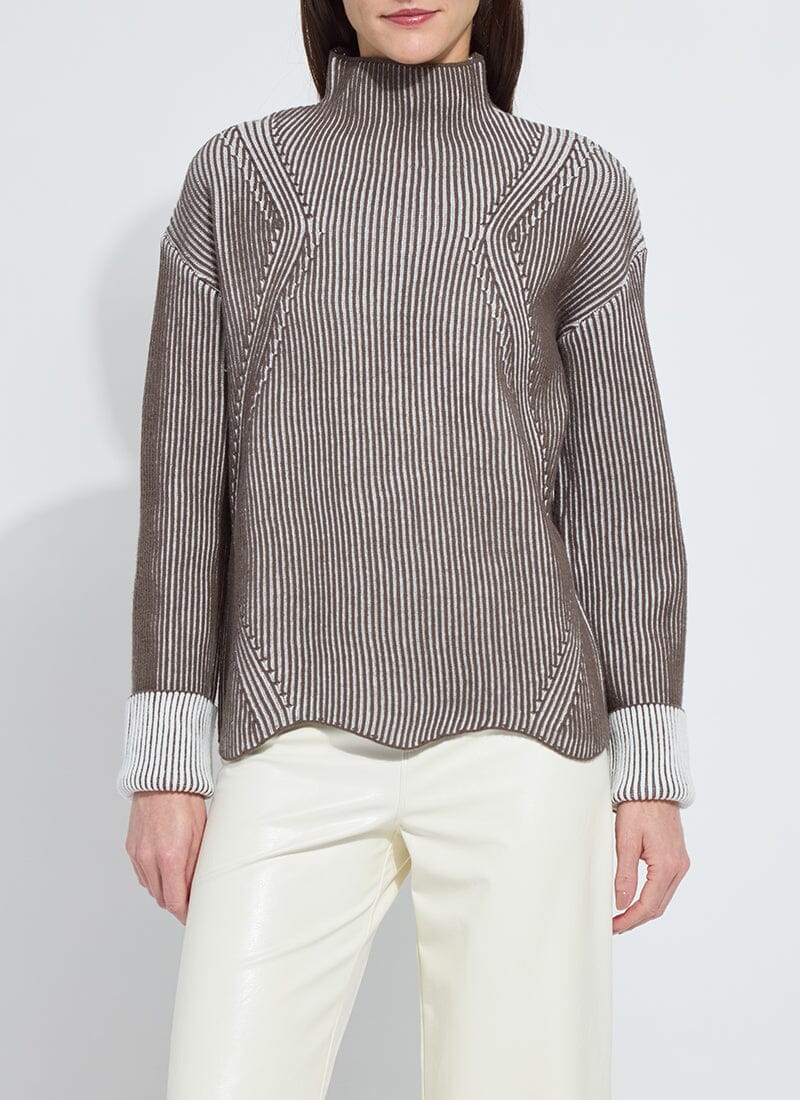 Image of Hyacinth Cozy Rib Scallop Edge Pullover