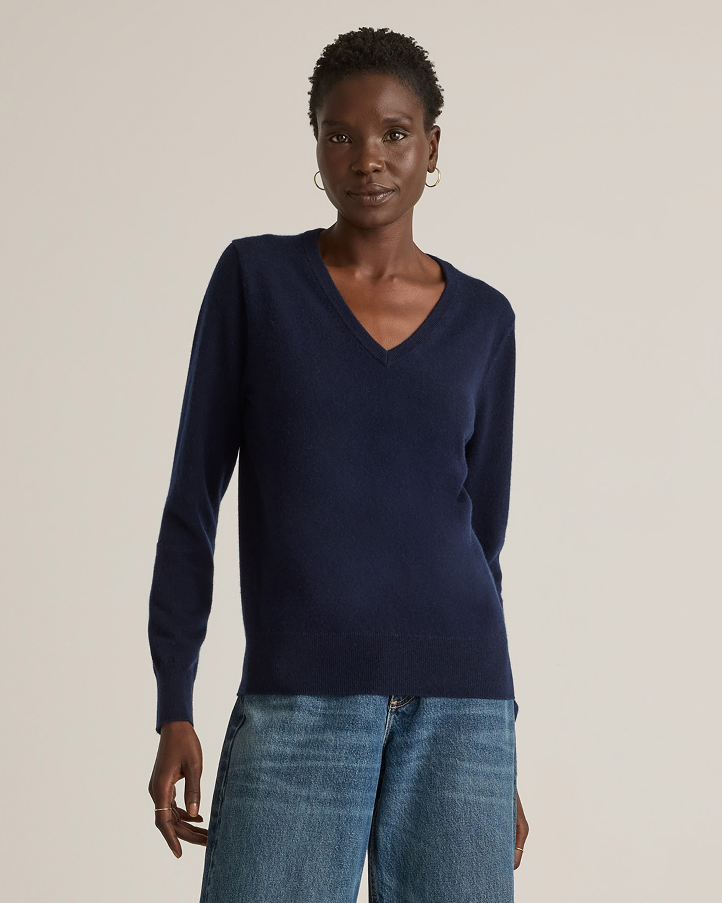 Mongolian Cashmere V-Neck Sweater