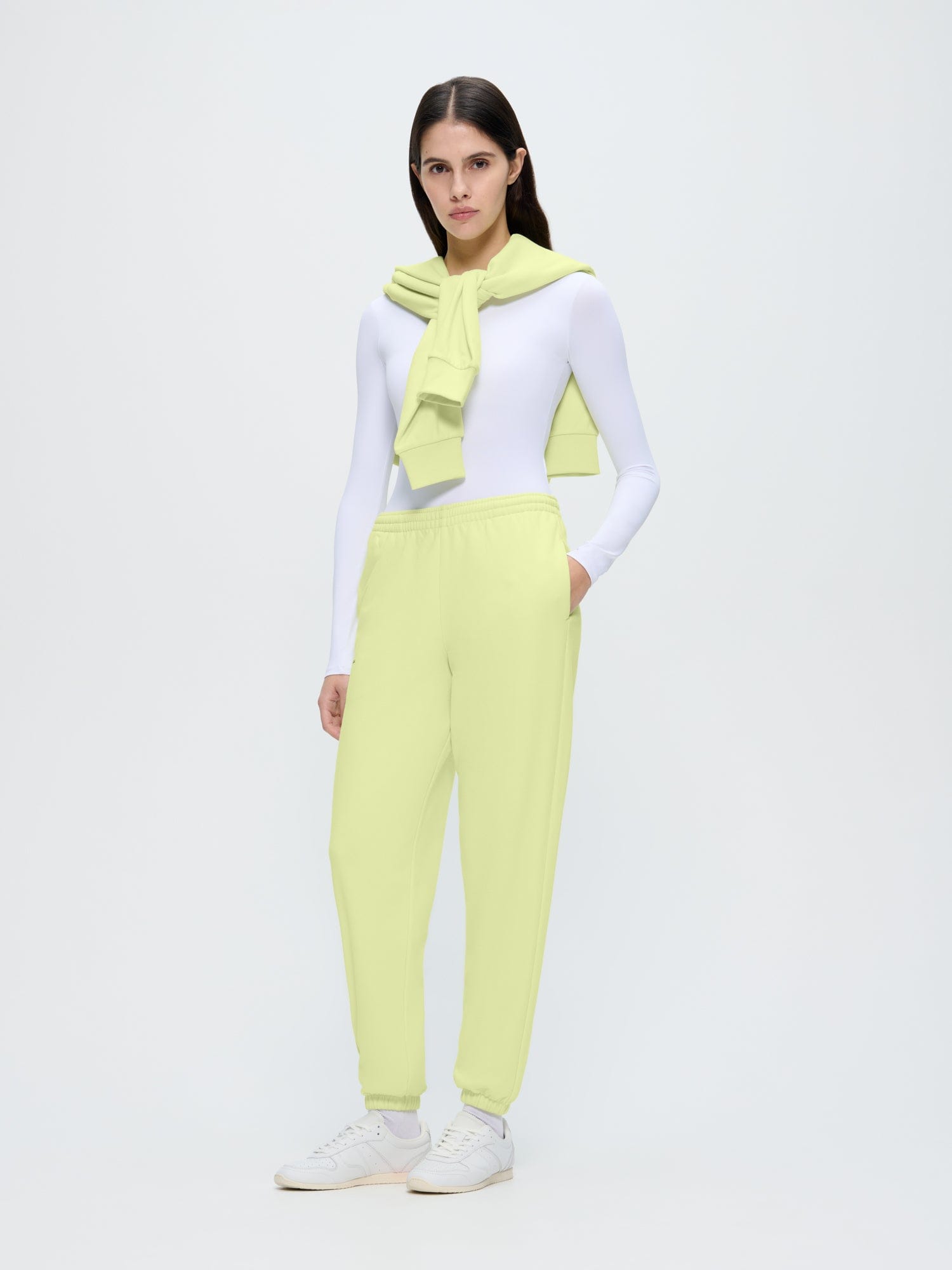 Image of Womens 365 Midweight Track Pants—Soft Lime