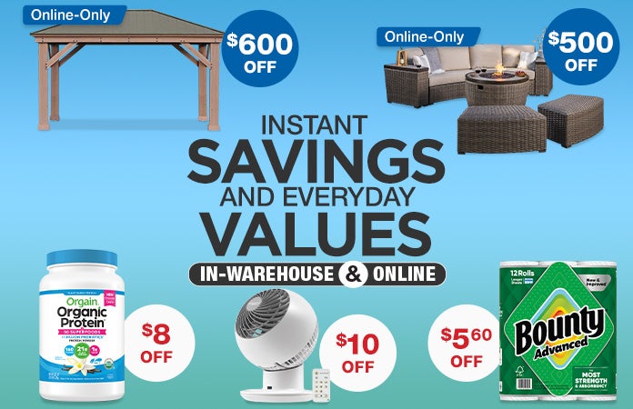 Member Only Savings in Warehouse and online