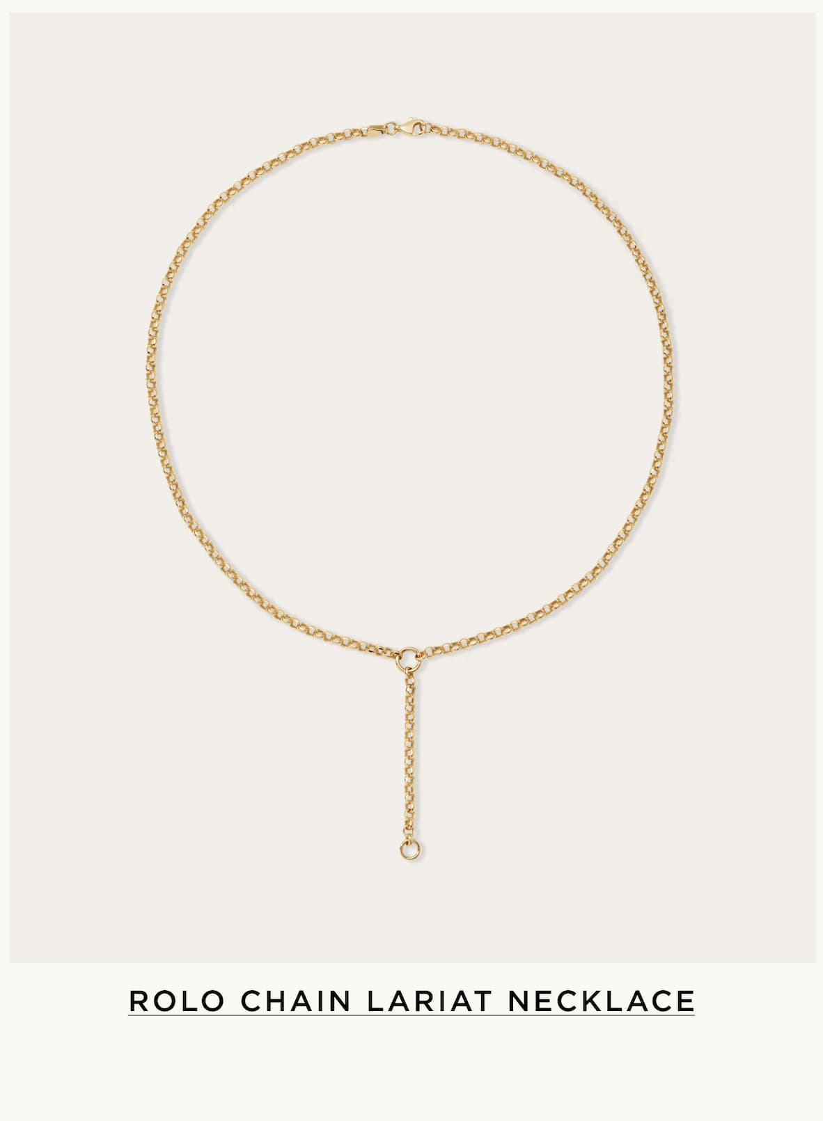 Rolo Chain Lariat Necklace