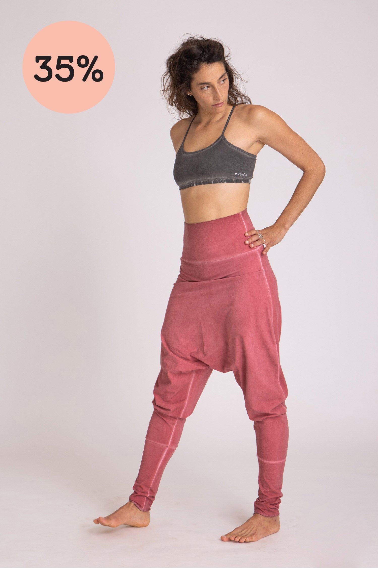 Image of I'mPerfect Stonewash Harem Pants 35%off