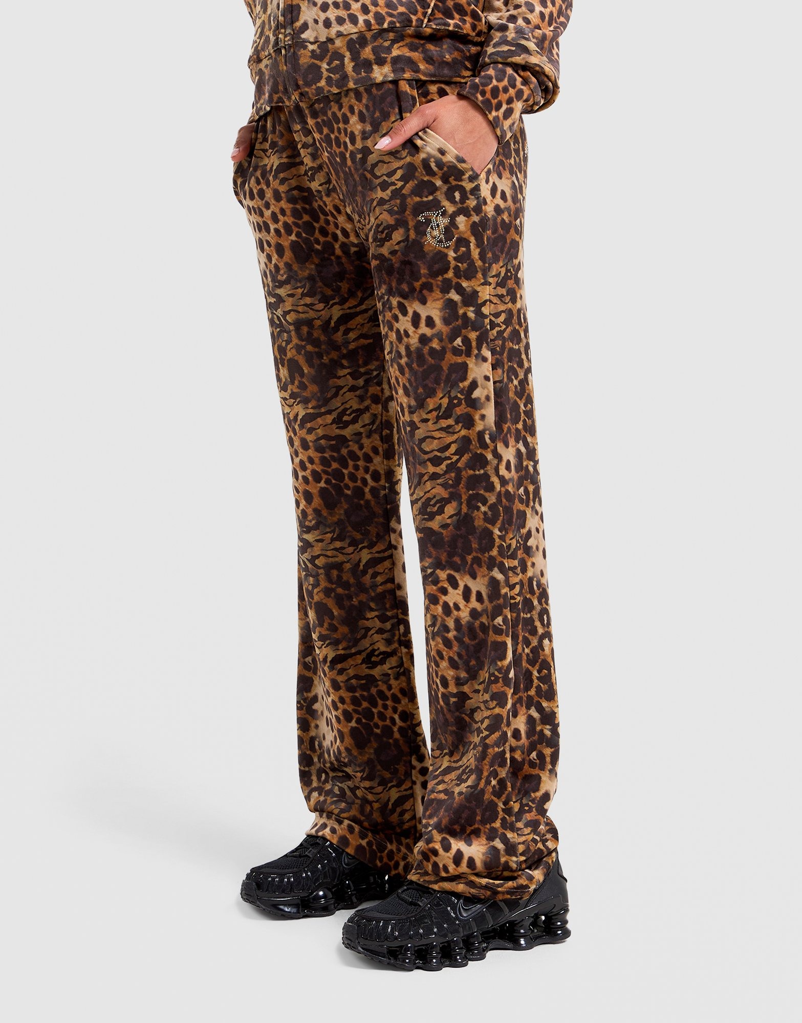 JUICY COUTURE Velour Leopard Track Pants