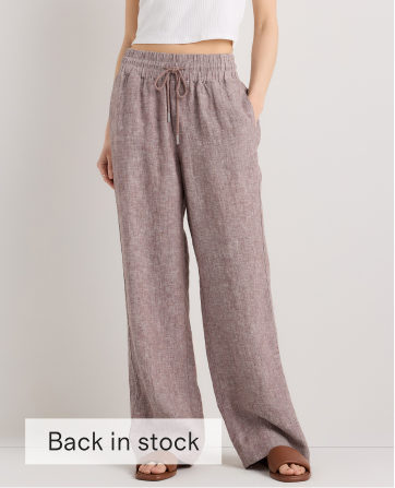 100% European Linen Wide Leg Pants