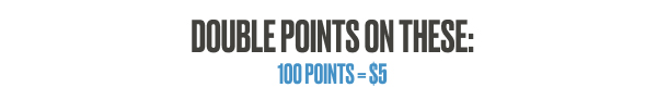 DOUBLE POINTS ON THESE: