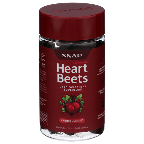 Snap Supplements Mixed Berry Flavor Heart Beets Sugar-Free Gummies