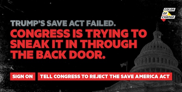 Trump's SAVE Act Failed. Congress is trying to sneak it in through the back door.