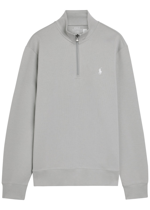 POLO RALPH LAUREN Half-zip cotton-blend sweatshirt