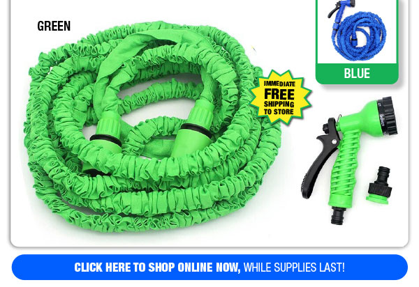 Your Choice Magic Hose 50' Expandable Hose - Green or Blue - Free Shipping To Store!