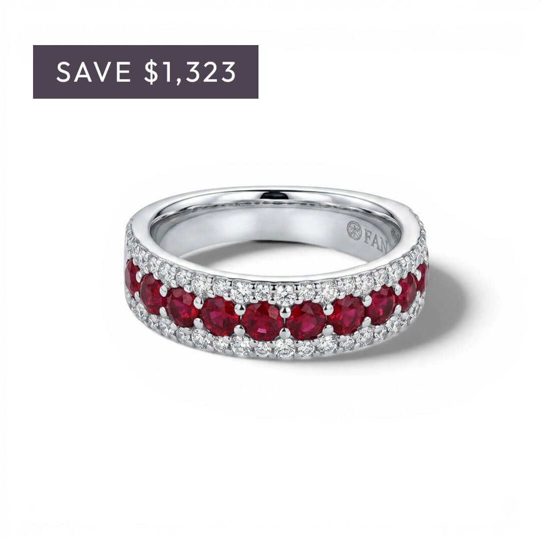 Ruby & Pave Diamond Band