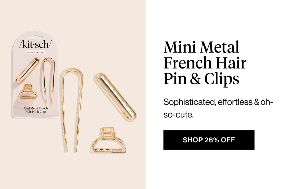 Mini Metal French Hair Pin & Clips. Sophisticated, effortless & oh-so-cute.