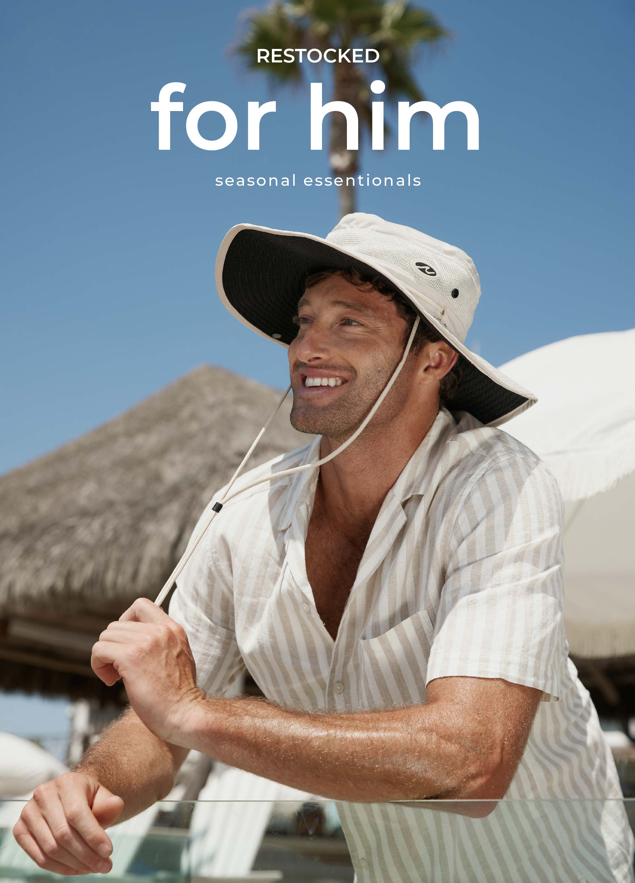 man in boonie hat on the beach