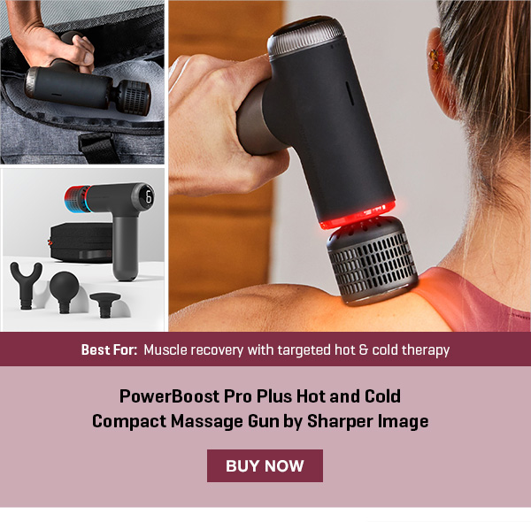 PowerBoost Pro Plus Hot and Cold Compact Massage Gun by Sharper Image