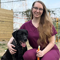 Alison Kolwalski with her dog, Kona.