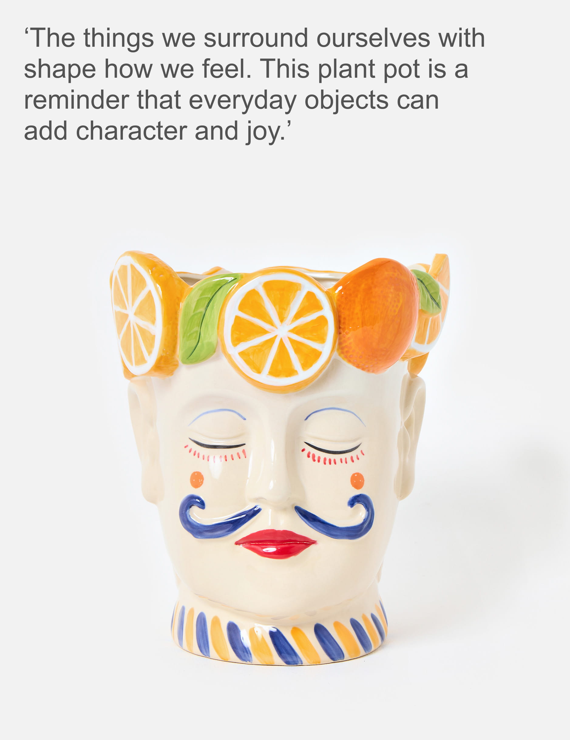 Luca Face Fruit Ceramic Plant Pot
