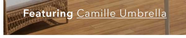 Camille French Country Leisure Denim Striped Sunbrella Umbrella