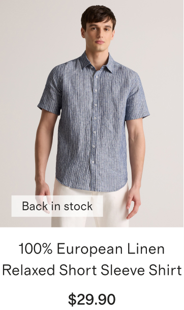 100% European Linen Relaxed Short Sleeve Shirt