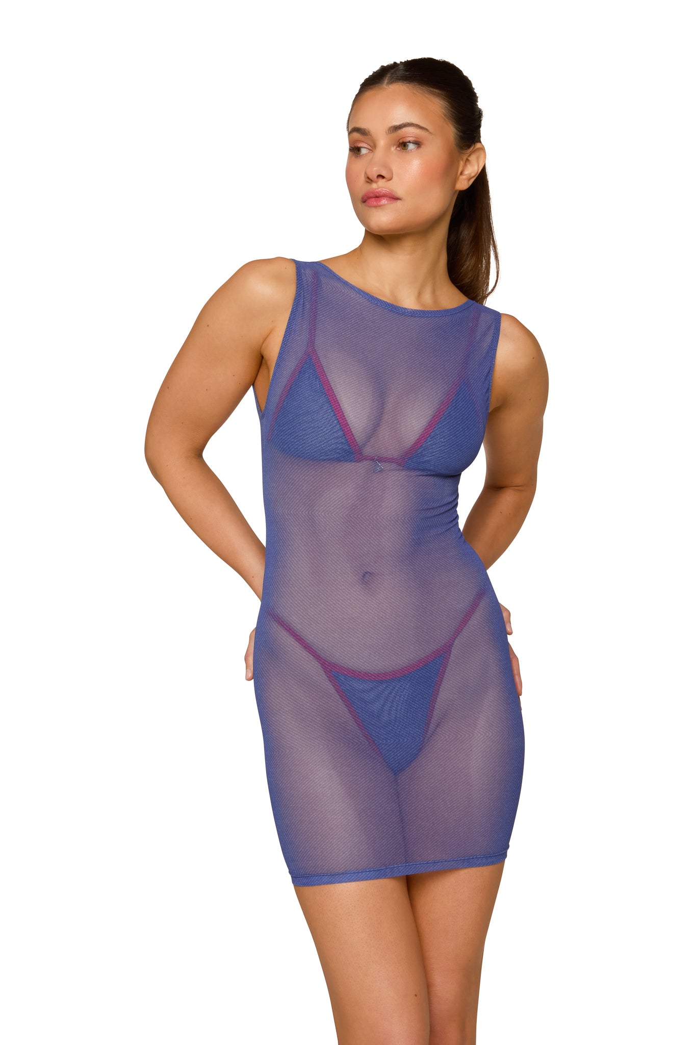 Image of MESH DRESS DENIM