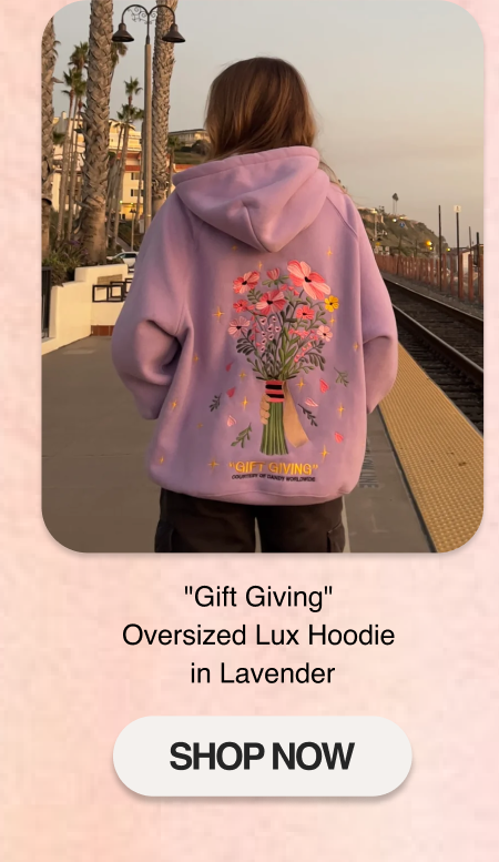 "Gift Giving" Oversized Lux Hoodie in Lavender