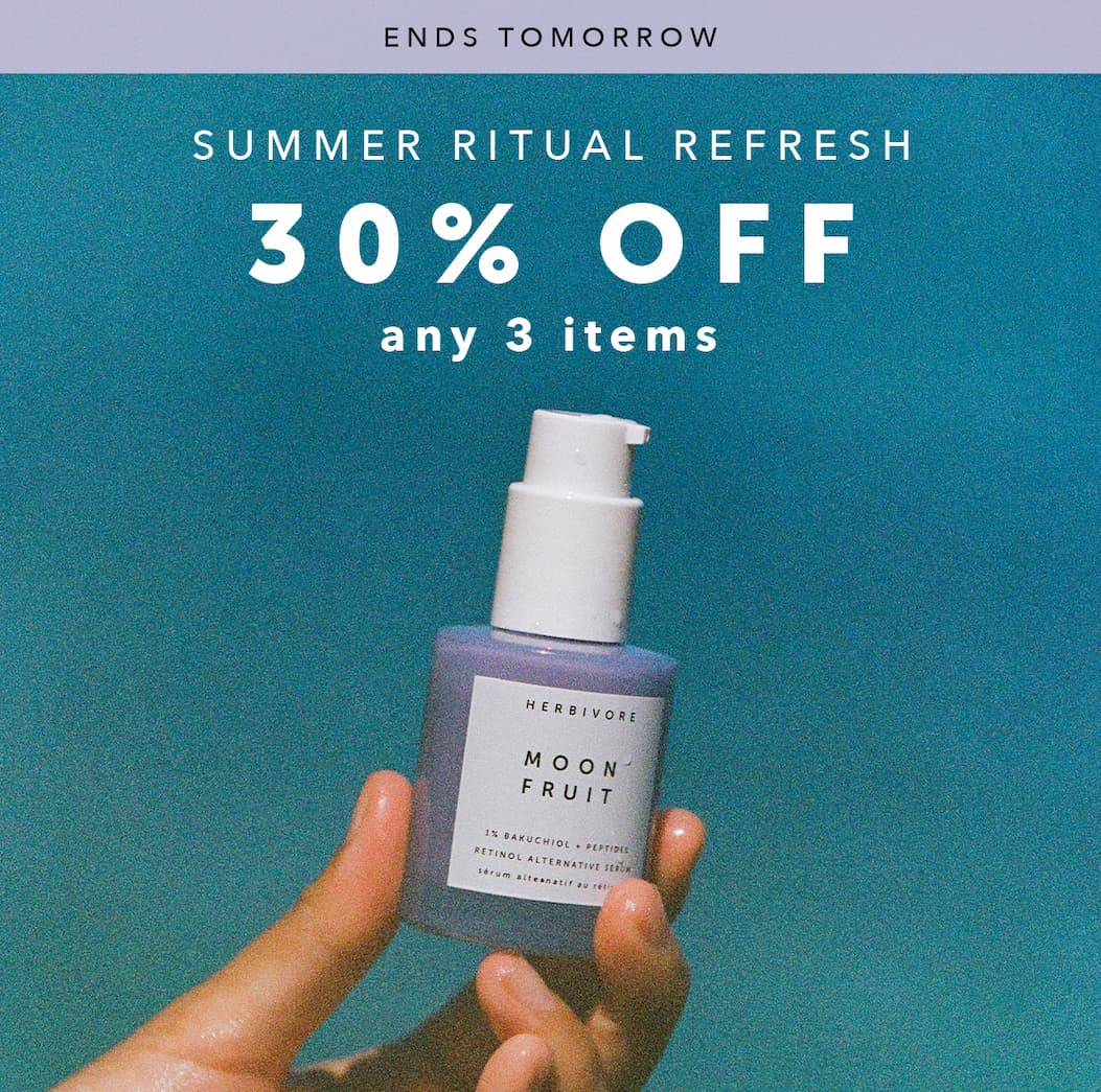 SUMMER RITUAL REFRESH: 30% OFF. After time in the sun, your skin craves care. This refreshing ritual gently purifies, soothes heat-stressed skin, and rehydrates.. Use code SUMMERSET. SHOP NOW.