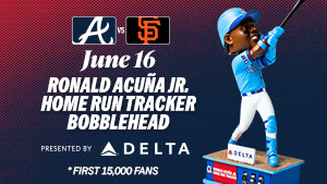 June 16: Ronald Acuña Jr. Home Run Tracker Bobblehead Giveaway