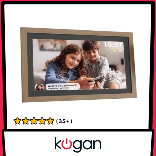 Kogan 15.6" Frameo App Wi-Fi Digital Photo Frame (32GB, Brown) Product Image