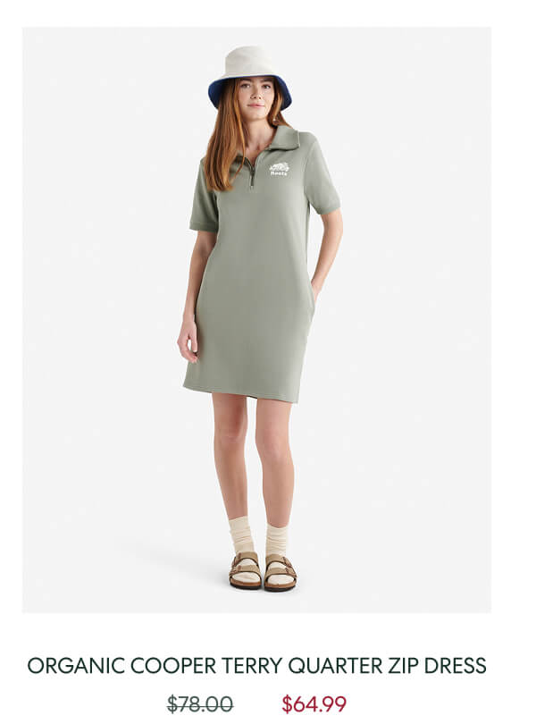 Organic Cooper Terry Quarter Zip Dress