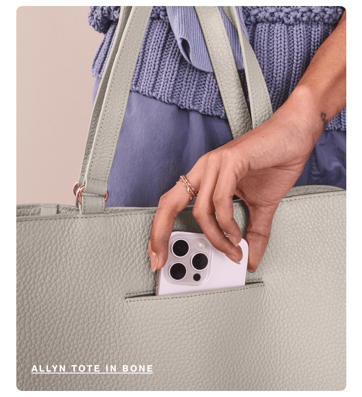 Allyn Tote in Bone
