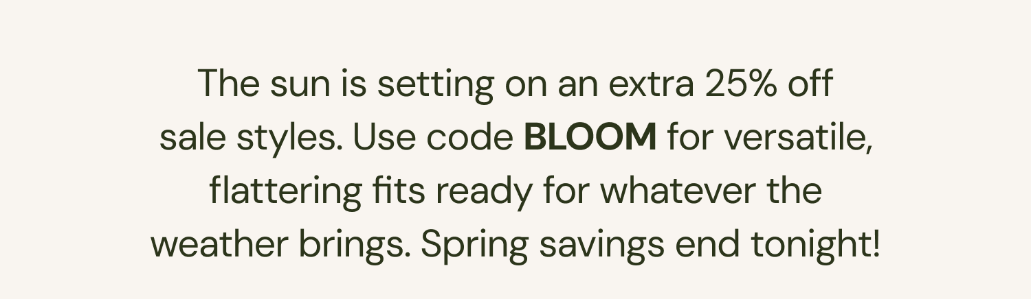Extra 25% Off Ends Tonight