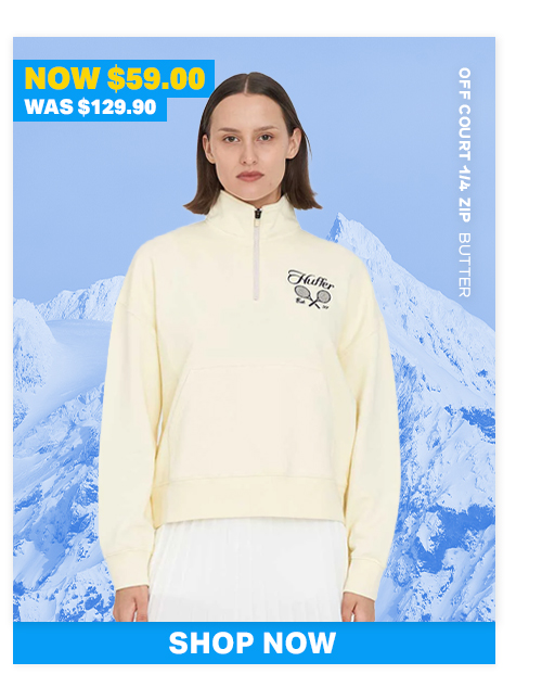 OFF COURT 1/4 ZIP BUTTER