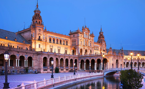Plaza Espana Pavilion Evening Seville