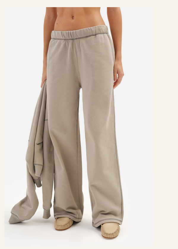 Organic Fleece Contrast Straight Leg Sweatpant