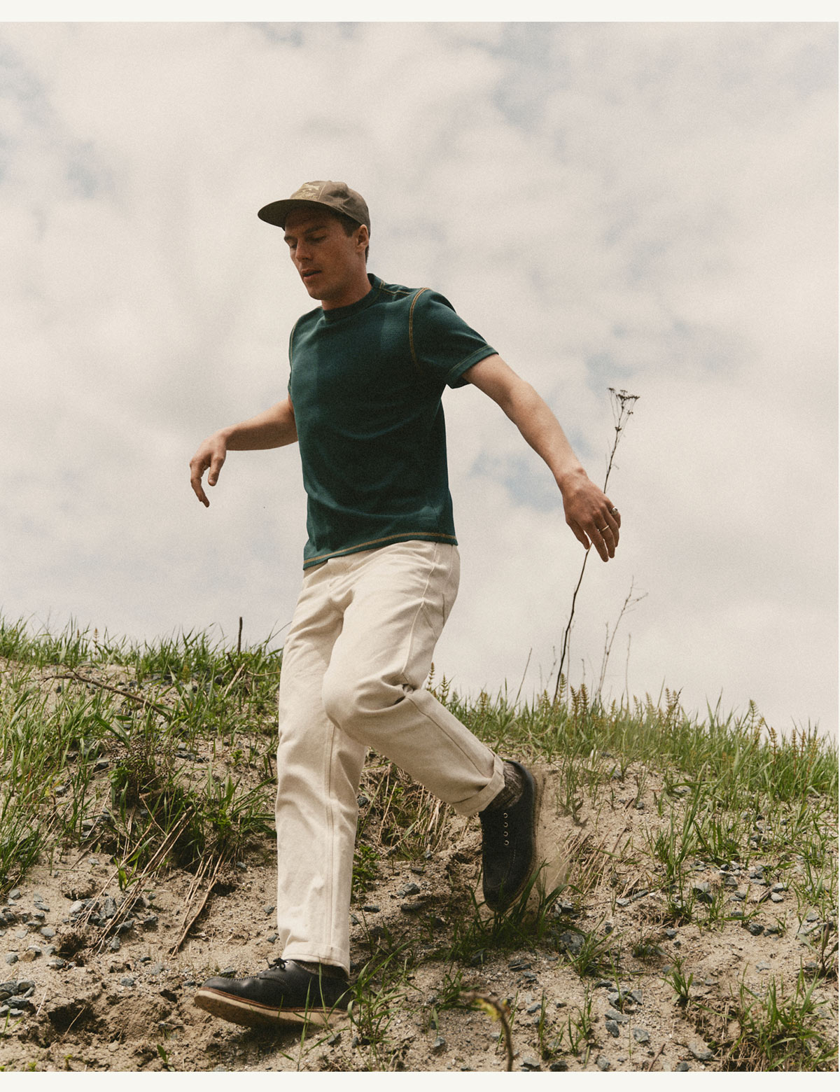 The Organic Cotton Short Sleeve Crew in Dark Forest Waffle