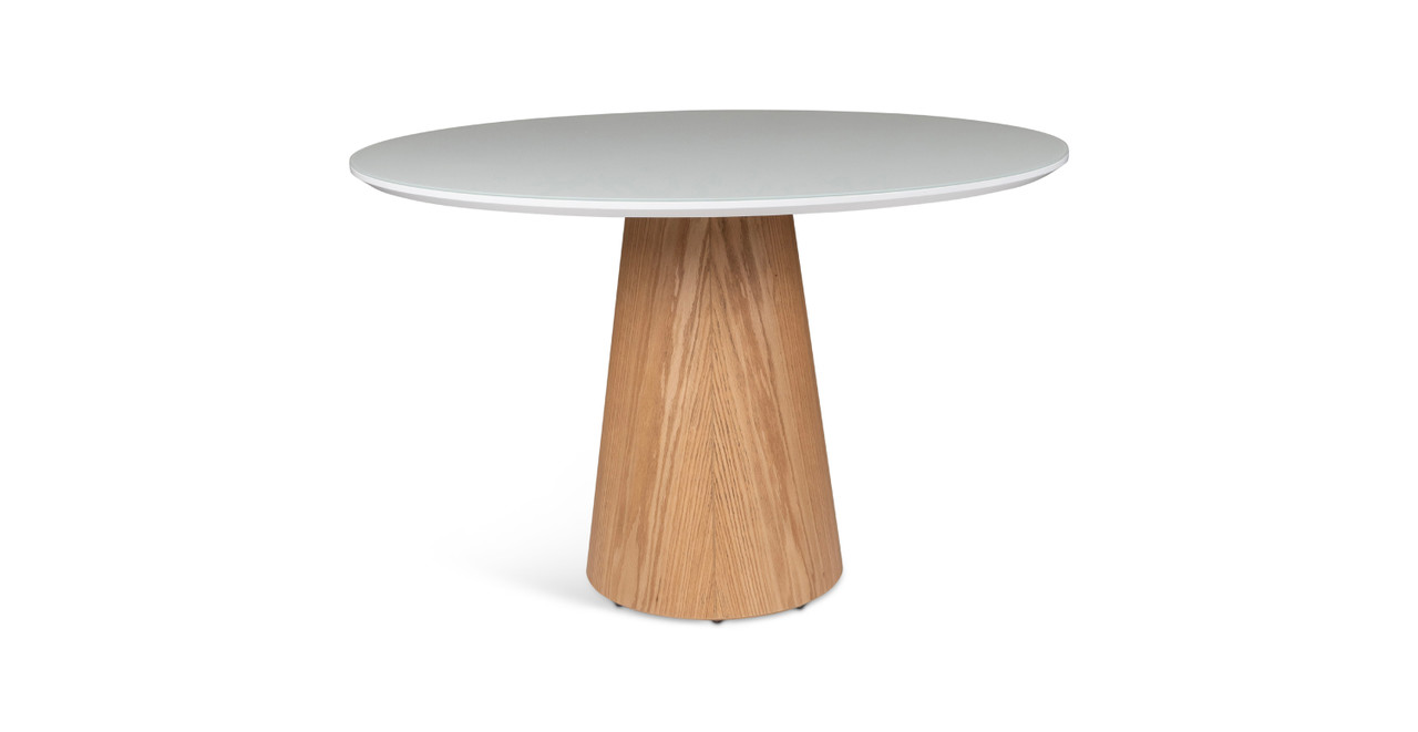 Image of Japandi Glass Top Round Dining Table