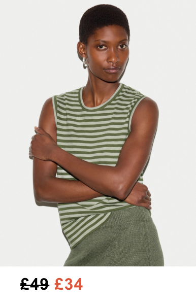Cotton Scoop Slub Stripe Tank