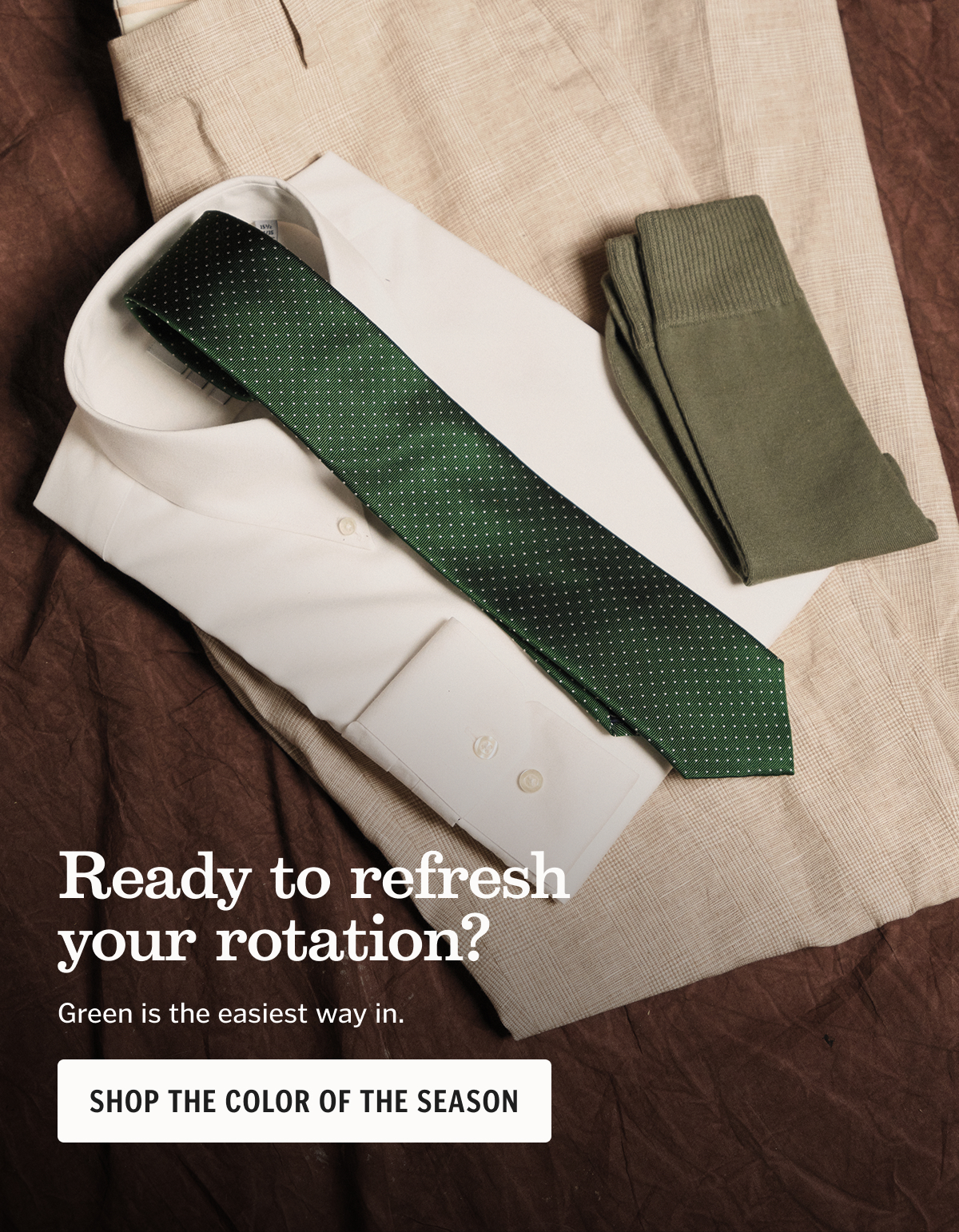 Ready to refresh your rotation? Green is the easiest way in. Shop the Color of the Season