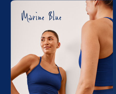 Spacedye Slim Racerback Cropped Tank in Marine Blue Heather