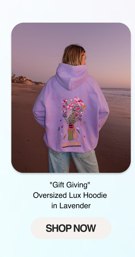 "Gift Giving" Oversized Lux Hoodie in Lavender