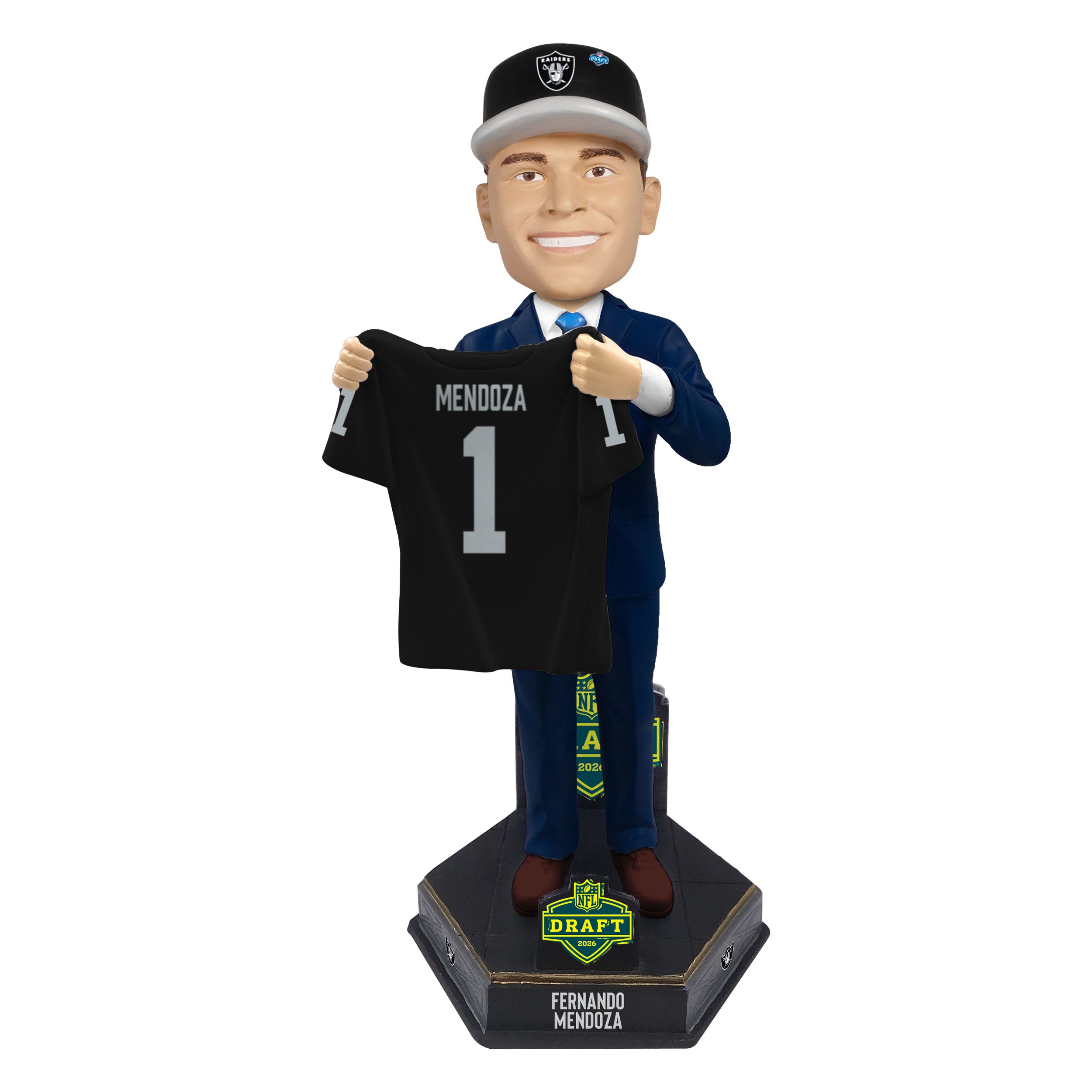 Image of Fernando Mendoza Las Vegas Raiders 2026 NFL Draft Pick Number 1 Bobblehead